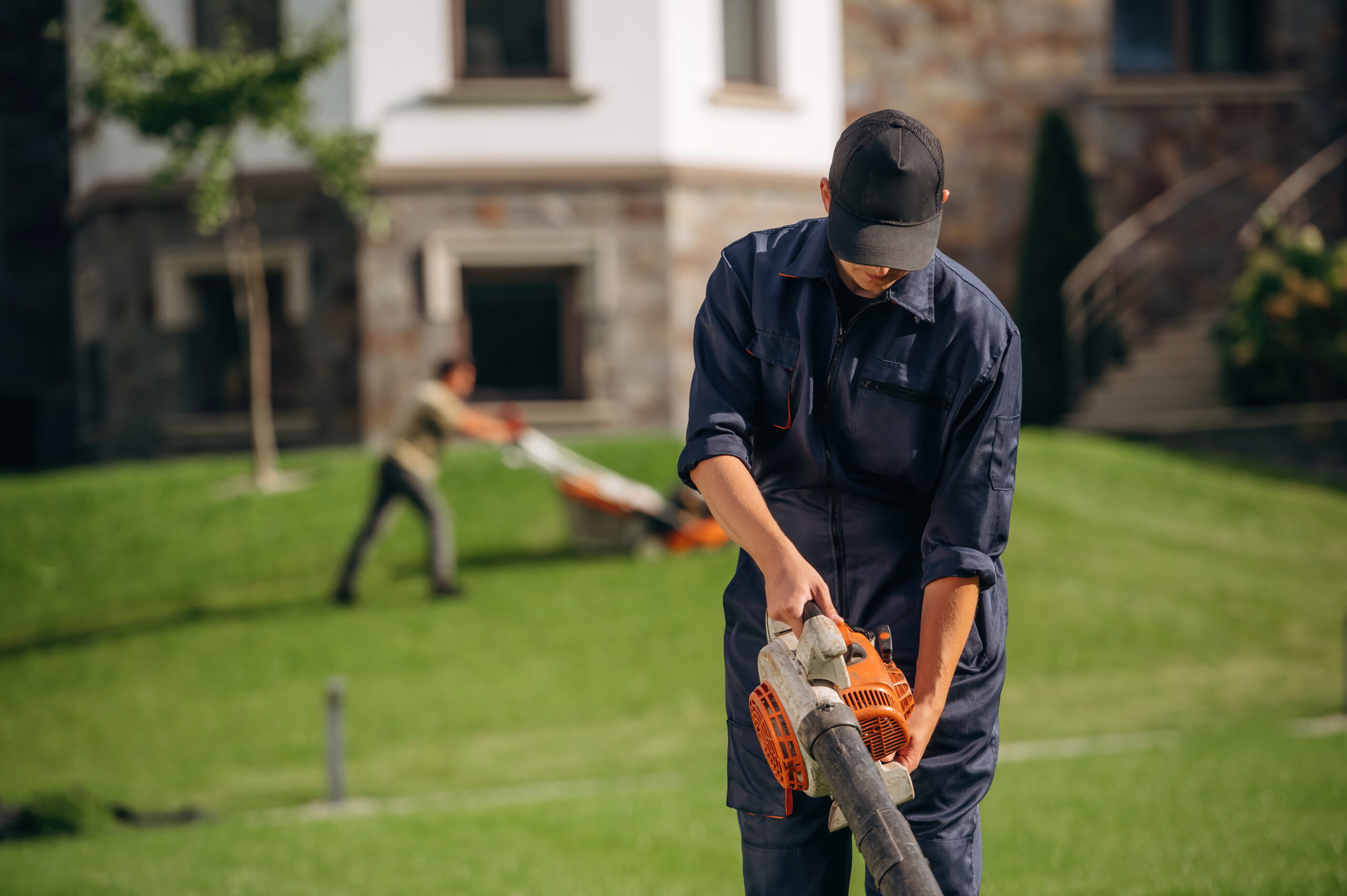Estate gardener maintaining private grounds